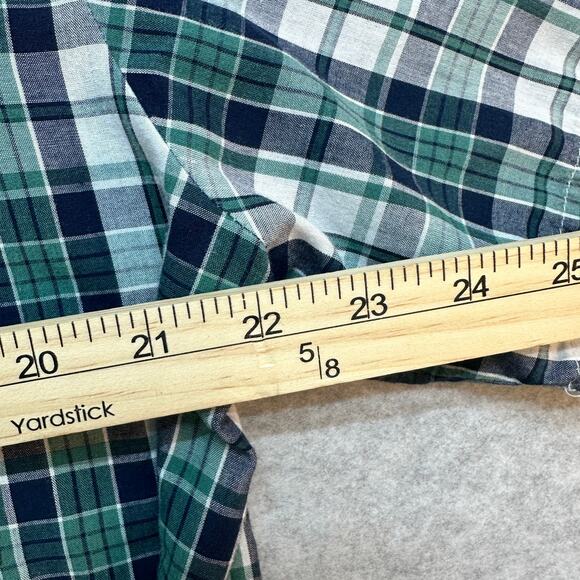 Wrangler Western Shirts Plaid Men's L Green White Black Button-Up Short Sleeve - Picture 7 of 9